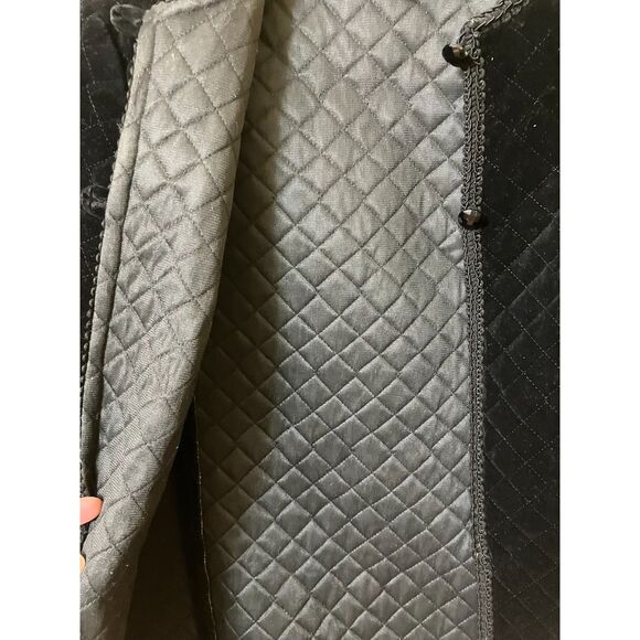 Vintage quilted black velvet jacket - Picture 4 of 5